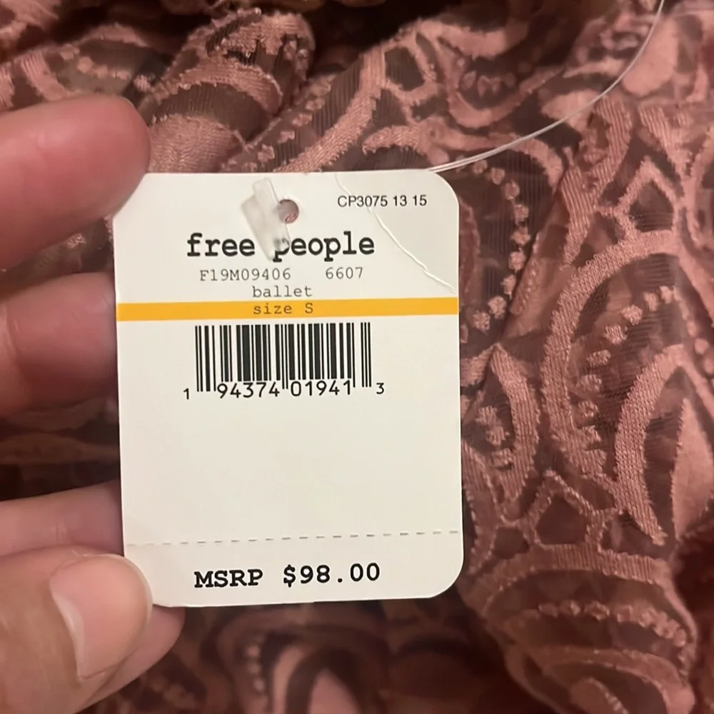 FREE PEOPLE Adelle ballet rose‎ burnout slip dress